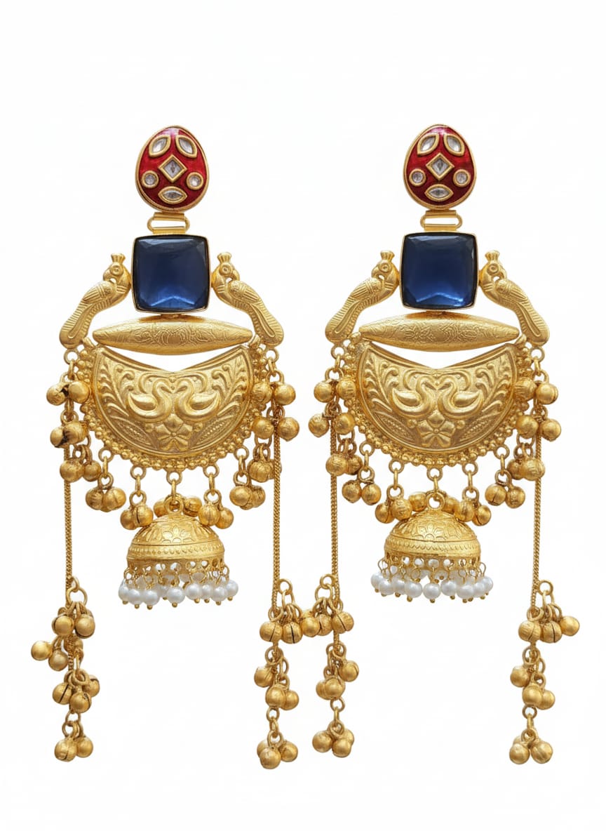 Gold Plated Kashmiri Jhumka with Ghungroo