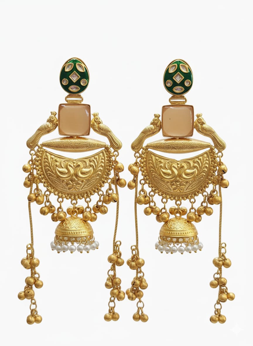 Gold Plated Kashmiri Jhumka with Ghungroo